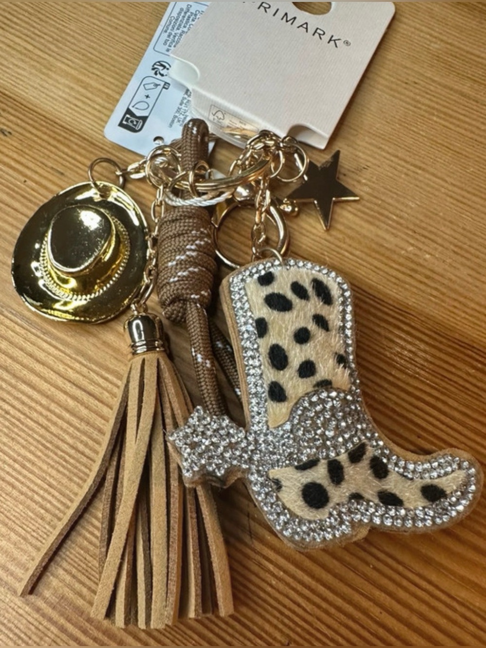 PRIMARK Western Bling Cowgirl Glam Bag Charm or Keychain Boho Hippie NEW NWT